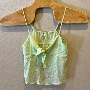 BP Tie-Front Cami Top Sleeveless Green Casual Summer Top Size‎ M